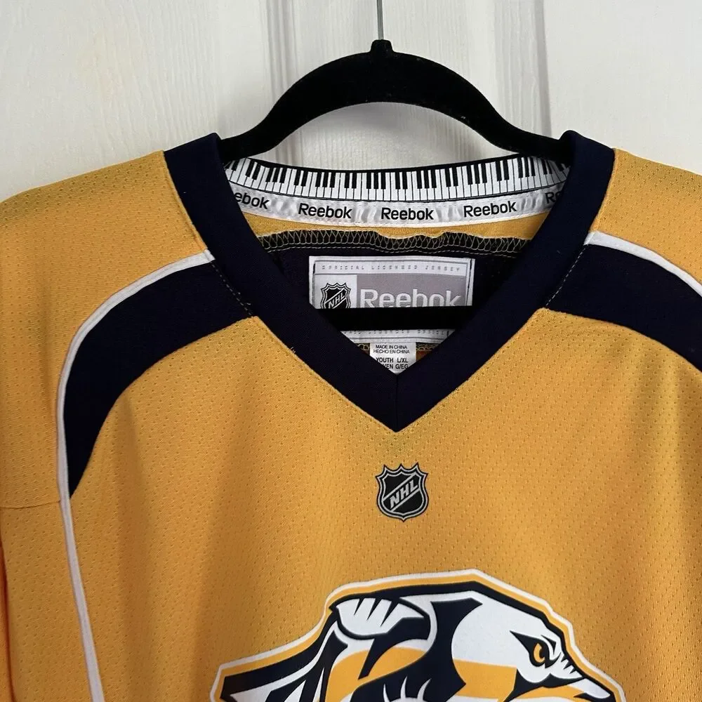 Reebok Nashville Predators Yellow Hockey Jersey  Youth Large / X Large